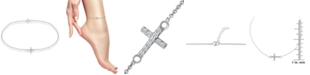 Giani Bernini Cubic Zirconia Cross Ankle Bracelet in Sterling Silver, Created for Macy's